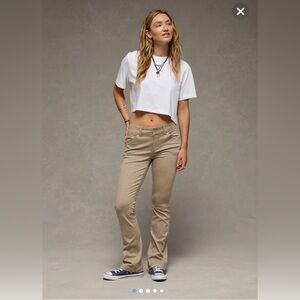 NWT American Eagle Outfitters Tan Super Stretch Pants Size 4 Long